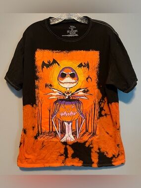 Disney The Nightmare Before Christmas Black Graphic Tee with White Print